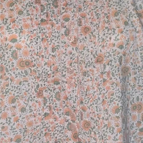 Victoria’s Secret Country Women’s Size M Button Up Peach Floral Cotton - Picture 4 of 4